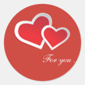 Rote Herzen für Sie ... Personalisiere Runder Aufkleber (Vorderseite)