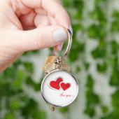 Rote Herzen für Sie ... Schlüsselanhänger für Scha (Hand)