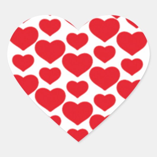Rote Herzen für Valentine - Herz-Aufkleber (Vorderseite)