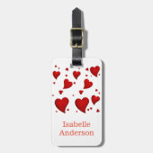 Rote Herzen Gepäckanhänger (Vorderseite vertikal)