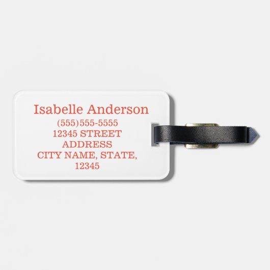 Rote Herzen Gepäckanhänger (Rückseite horizontal)