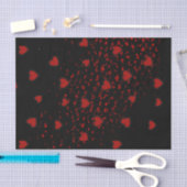 Rote Herzen gescattert/ schwarz Seidenpapier (Handwerk)