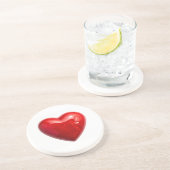Rote Herzen Getränkeuntersetzer (Seite)