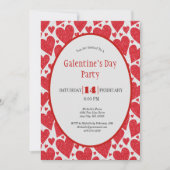Rote Herzen Glitzer Sparkle Galentine Party Einladung (Vorderseite)