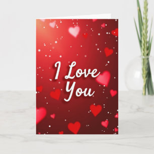 Rote Herzen glitzern Ich liebe dich Karte
