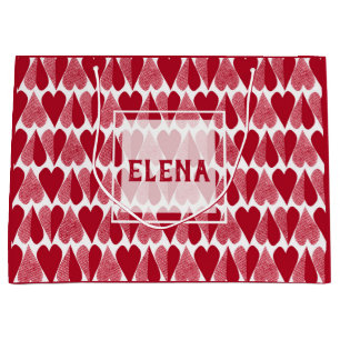 Rote Herzen Große Geschenktüte