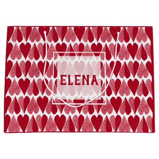 Rote Herzen Große Geschenktüte (Vorderseite)