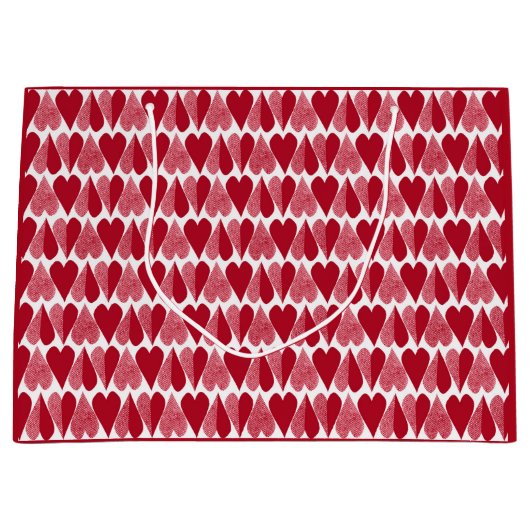 Rote Herzen Große Geschenktüte (Vorderseite)