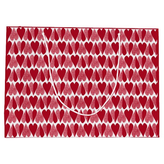Rote Herzen Große Geschenktüte (Rückseite)