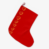 Rote Herzen Großer Weihnachtsstrumpf (Vorderansicht (hängend))