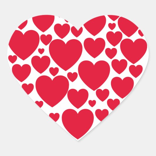 Rote Herzen Herz-Aufkleber (Vorderseite)