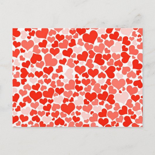 Rote Herzen Hintergrund Postkarte (Vorderseite)