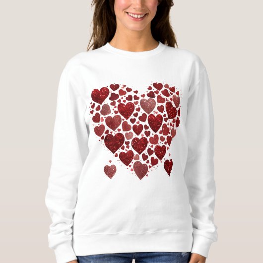 Rote Herzen Ich Liebe Sie Valentinstag Geschenk Sweatshirt (Vorderseite)