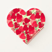 Rote Herzen in Bloom Notizblock (Rückseite)