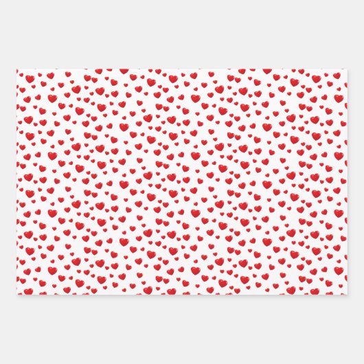 Rote Herzen in Rosa Geschenkpapier Set (Vorderseite 3)