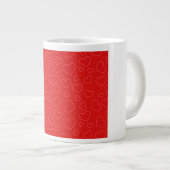 Rote Herzen Jumbo-Tasse (Vorderseite Rechts)