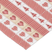 Rote Herzen, Karo, Weihnachtsbaumen Land Tischdecke (Schrägansicht)