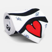 Rote Herzen Krawatte (Gerollt)