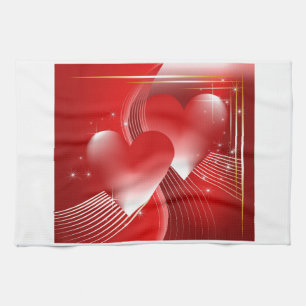 Rote Herzen Küchentuch