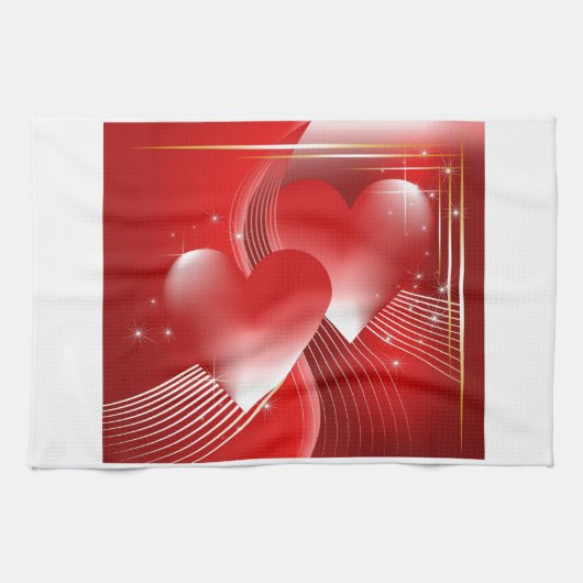 Rote Herzen Küchentuch (Horizontal)