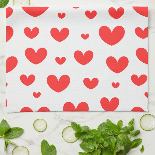 Rote Herzen Küchentücher (Gefaltet)