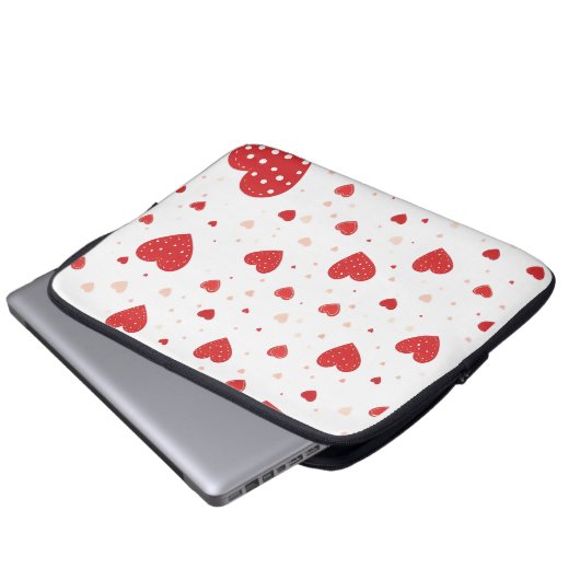 rote Herzen Laptopschutzhülle (Vorne Knopf)