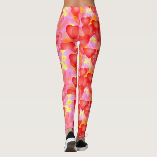 Rote Herzen Leggings (Rückseite)