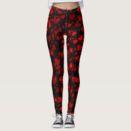 Rote Herzen Leggings Moderne trendige Muster elega