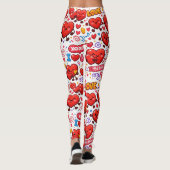 Rote Herzen Liebe Abstrakte Leggings (Rückseite)