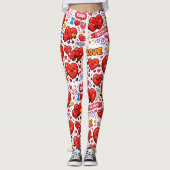 Rote Herzen Liebe Abstrakte Leggings (Vorderseite)