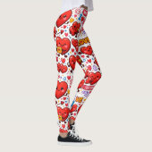 Rote Herzen Liebe Abstrakte Leggings (Rechts)