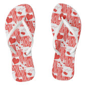 Rote Herzen, Liebe. Badesandalen (Fußbett)