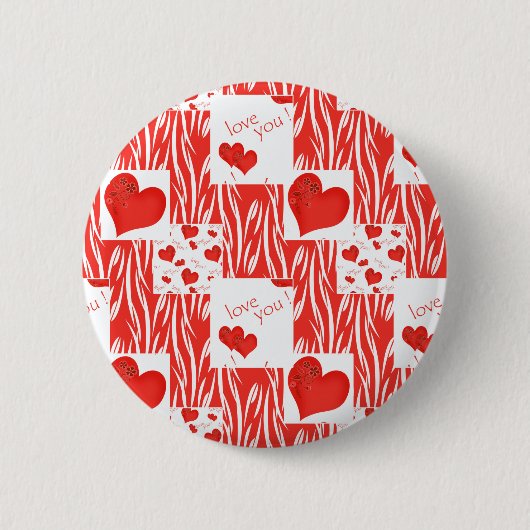 Rote Herzen, Liebe. Button (Vorderseite)