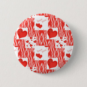 Rote Herzen, Liebe. Button