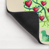 Rote Herzen Liebe Garden Dackel Mousepad (Ecke)