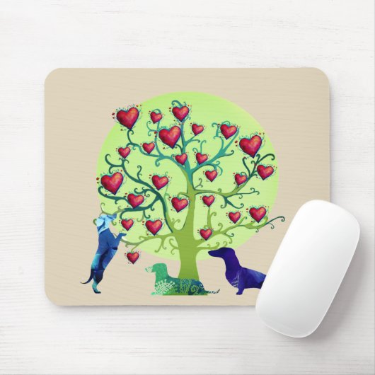 Rote Herzen Liebe Garden Dackel Mousepad (Mit Mouse)