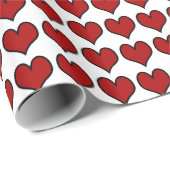 Rote Herzen | LIEBE Geschenkpapier (Rolleneckpunkt)