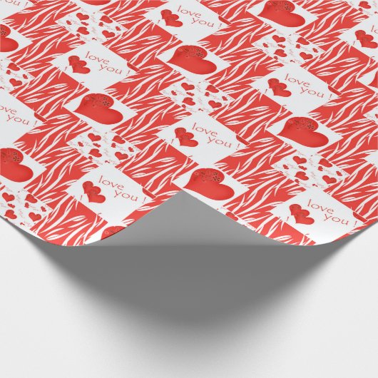Rote Herzen, Liebe. Geschenkpapier (Ecke)