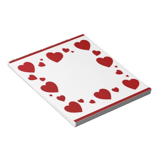 Rote Herzen Liebe große Notizblock (angewinkelt)