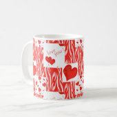 Rote Herzen, Liebe. Kaffeetasse (Vorderseite Links)