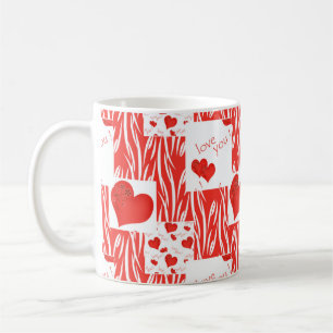 Rote Herzen, Liebe. Kaffeetasse