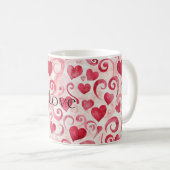 Rote Herzen Liebe Kaffeetasse (VorderseiteRechts)