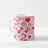 Rote Herzen Liebe Kaffeetasse (Vorderseite Links)