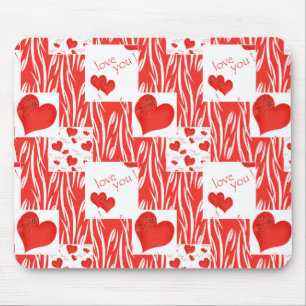 Rote Herzen, Liebe. Mousepad