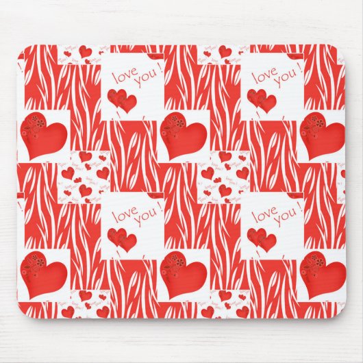 Rote Herzen, Liebe. Mousepad (Vorne)