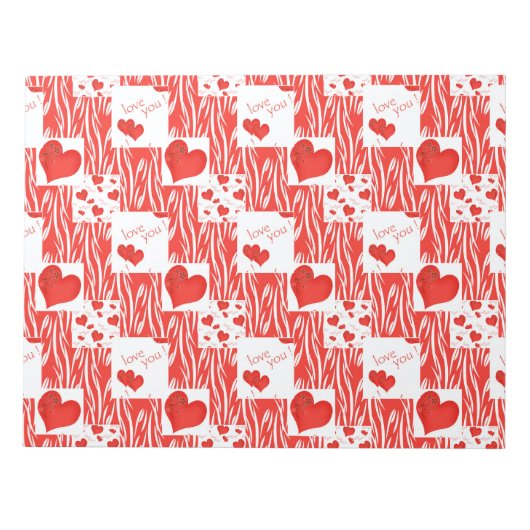 Rote Herzen, Liebe, Notizblock (Vorderseite)