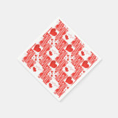 Rote Herzen, Liebe. Serviette (Ecke)