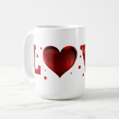 ROTE HERZEN LIEBE TASSE (Vorderseite Links)