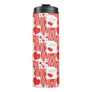 Rote Herzen, Liebe. Thermosbecher