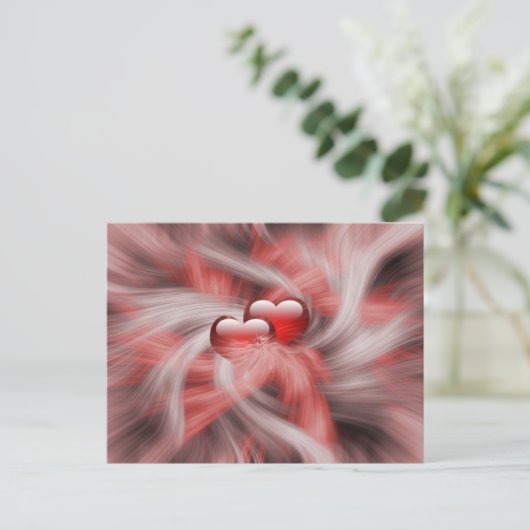 Rote Herzen Liebe Valentines Postkarte (Stehend Vorderseite)